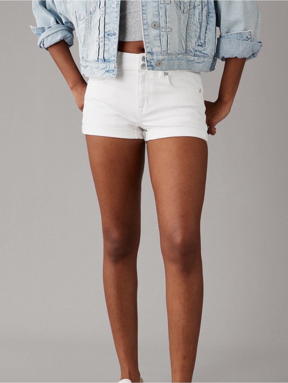 AE Next Level High Waisted denim short short